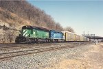 Vehicle train rolls west